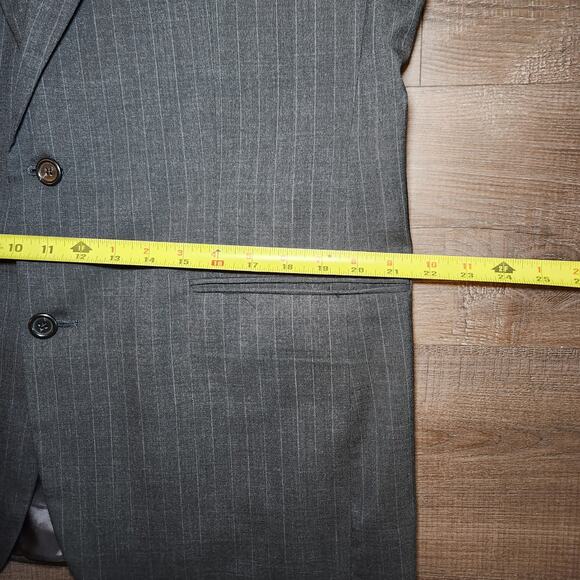 BROOKS BROTHERS Men’s 3-Piece Suit Jacket Vest Pants 42R Grey Wool Striped USA - Picture 9 of 16